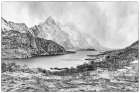 Norway- Lofoten Islands. Fjord at Mount Himmeltinden Landscape Print